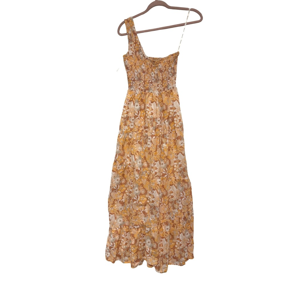 Anthropologie Charlie Holiday sz 4 yellow boho floral linen/cotton maxi dress KK